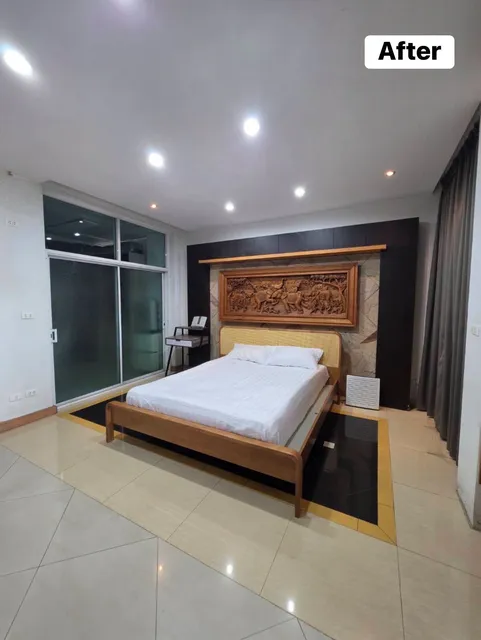 ห้องนอนหลังปรับจัดพื้นที่จากภาพชุดที่ส่งมา